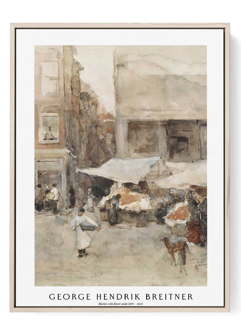 Market with Flower Stalls print