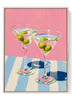 Martini Wall Art Print - Dirty Martini Glasses Pink Background