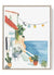 Mediterranean Coastal Watercolor Art Print – Italy Seaside Wall Decor