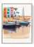 Mediterranean Harbor Art Print – Colorful Boats & Pastel Buildings