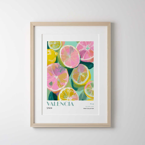 Mediterranean citrus wall print Valencia Spain design