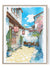 Mediterranean courtyard watercolor art