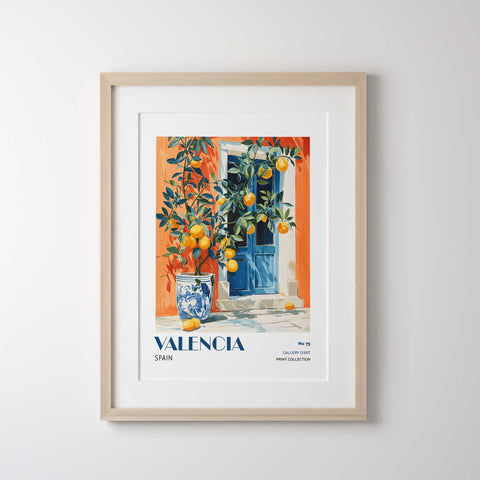 Mediterranean home decor orange tree poster