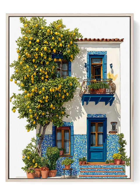 Mediterranean house wall art lemon tree
