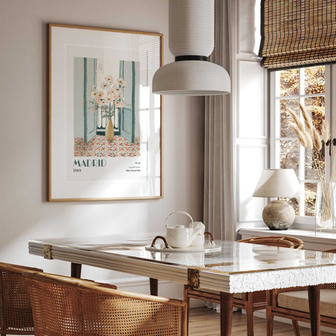 Mediterranean inspired Madrid wall art illustration
