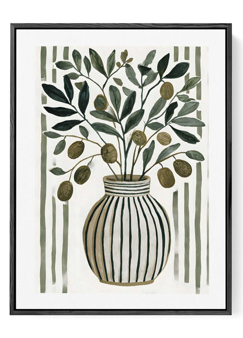 Mediterranean olive botanical  art