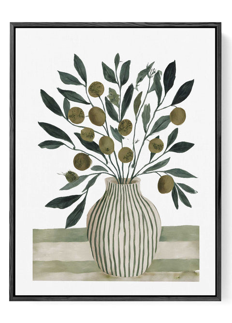 Mediterranean olive botanical wall art
