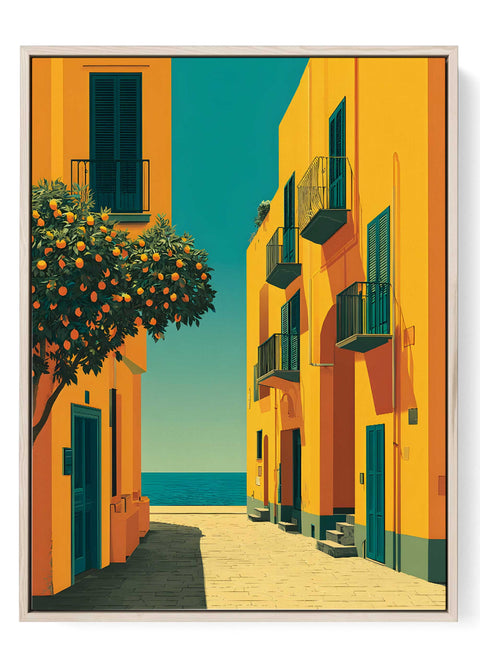 Mediterranean orange street art print