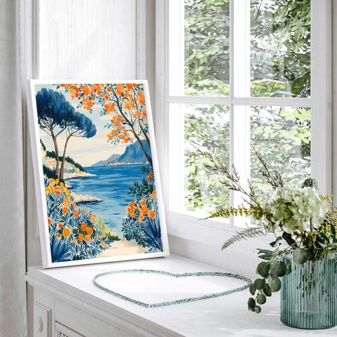 Mediterranean seaside illustration