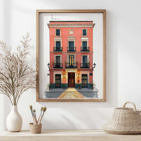 Mediterranean townhouse illustration