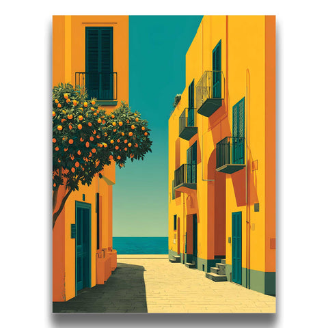Mediterranean travel inspired artwork
