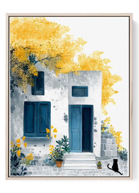 Mediterranean watercolor house