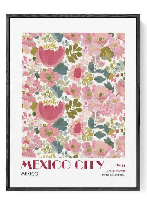 Mexico-inspired artwork with colorful floral design