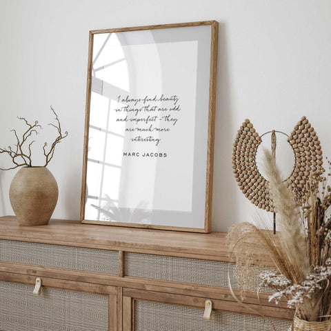 Embracing Imperfection Quote - Stylish Wall Art Print