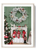 Cozy Fireplace & Wreath Poster - Christmas Festive Decor Wall Art