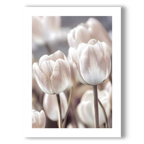 Minimalist bedroom poster with a fresh spring botanical theme.