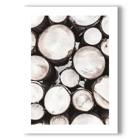 Minimalist bedroom poster with a rustic natural wood texture theme.