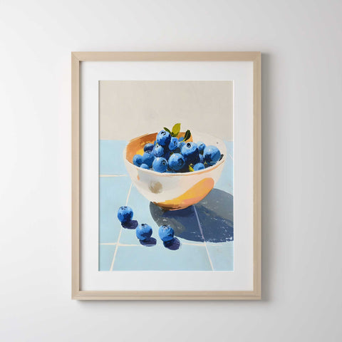 Minimalist blueberry art print