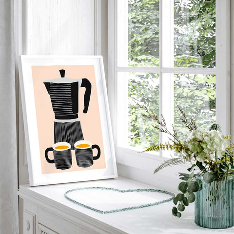 Minimalist coffee bar decor print