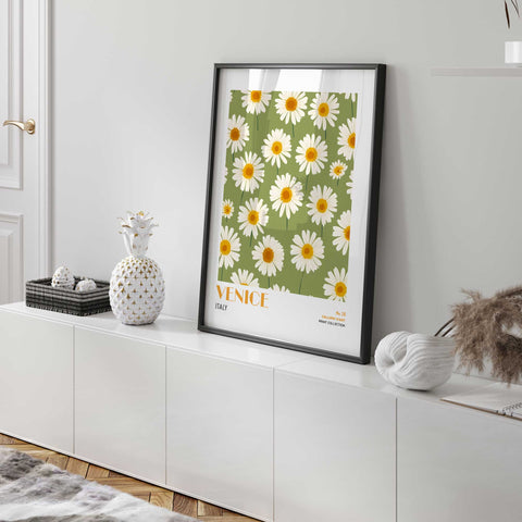 Minimalist floral wall print inspired by Venice