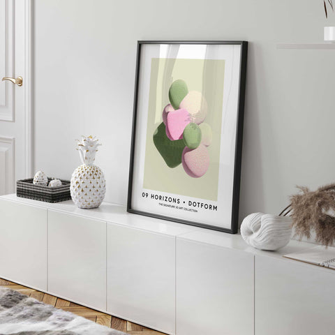 Minimalist geometric cluster artwork