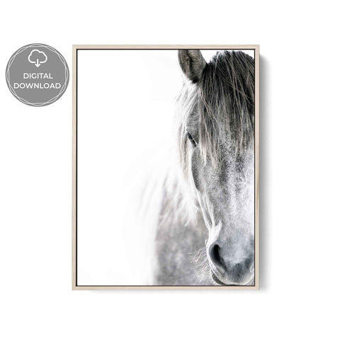 Minimalist grey horse wall decor