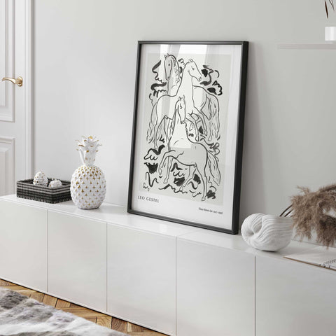 Minimalist horse line art print