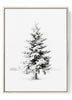 Snowy Pine Tree Art Print | Nordic Minimalist Winter Forest Wall Decor
