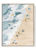 Surreal Surfers & Beach Waves Art Print | Modern Coastal Minimalist Wall Decor