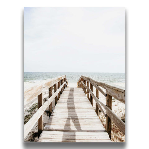 Minimalist pier ocean wall art