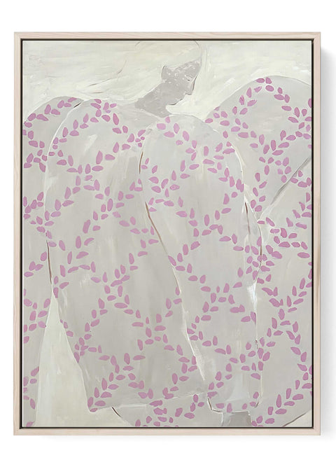 Minimalist pink floral figure art print