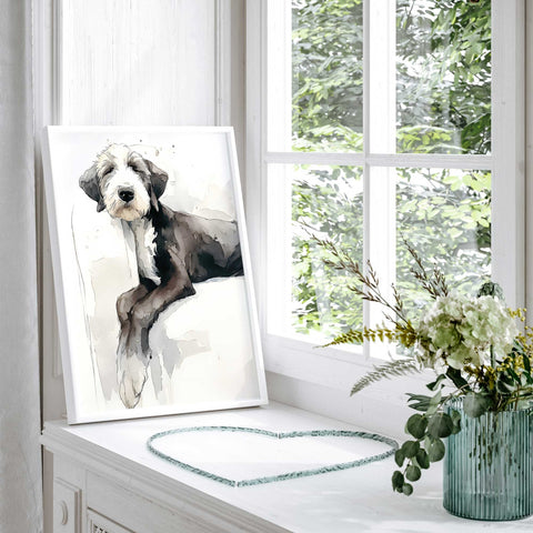 Minimalist puppy wall art for dog lovers