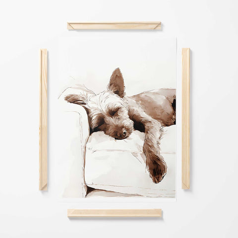 Minimalist sleeping dog art modern pet wall decor