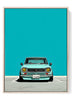 Minimalist Vintage Car Art Print – Turquoise Retro Wall Decor