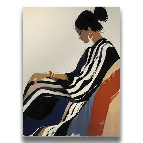 Minimalist woman illustration for a bedroom or walk-in closet gallery wall.