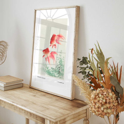 Minimalist zen decor goldfish poster