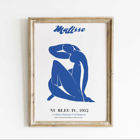 'Nu Bleu IV' Elegance - Matisse's 1952 Artwork