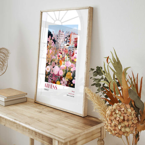 Modern Athens wall art print for living room decor