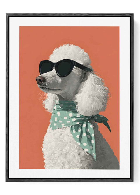 Modern Mid-Century animal wall decor with a vibrant coral pink background.