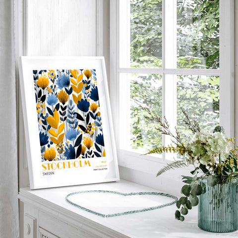 Modern Nordic flower artwork Stockholm wall decor