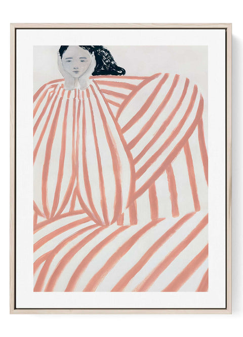 Modern abstract woman coral line art print