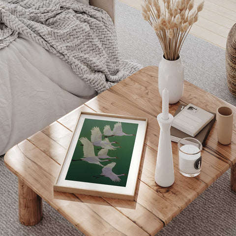 Modern botanical art print featuring sliced apples for a dining room.