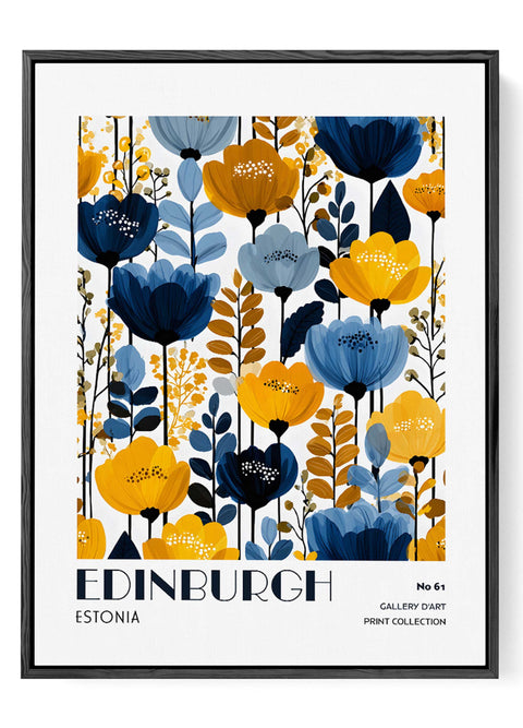 Modern botanical poster Edinburgh flower artwork