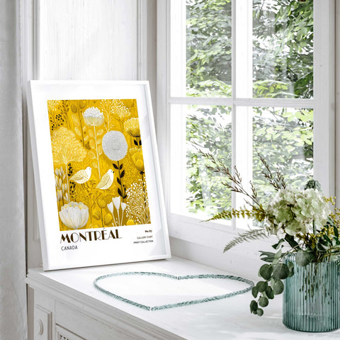 Modern botanical print Montréal inspired artwork