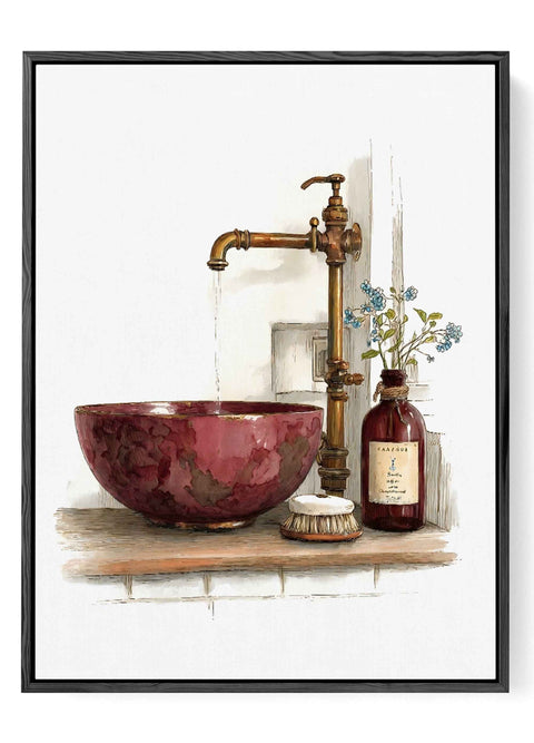 Modern coastal wall decor featuring pink bougainvillea flowers and white walls.