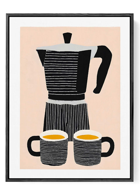 Modern espresso cups kitchen wall art