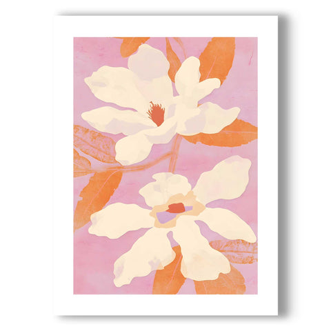 Modern feminine botanical artwork for living room