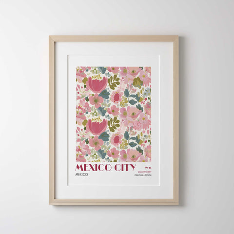 Modern floral art print Mexico-inspired home wall decor