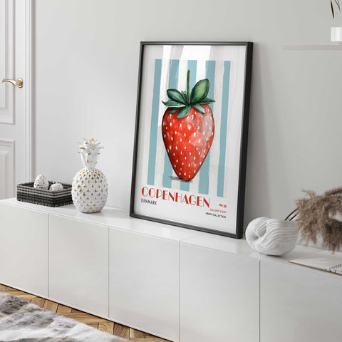 Modern fruit artwork print for dining room wall decor