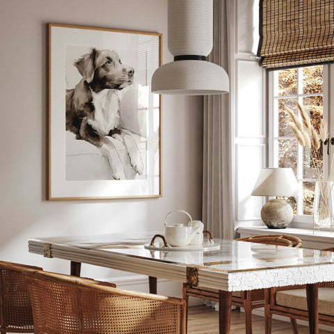 Modern minimalist dog wall art